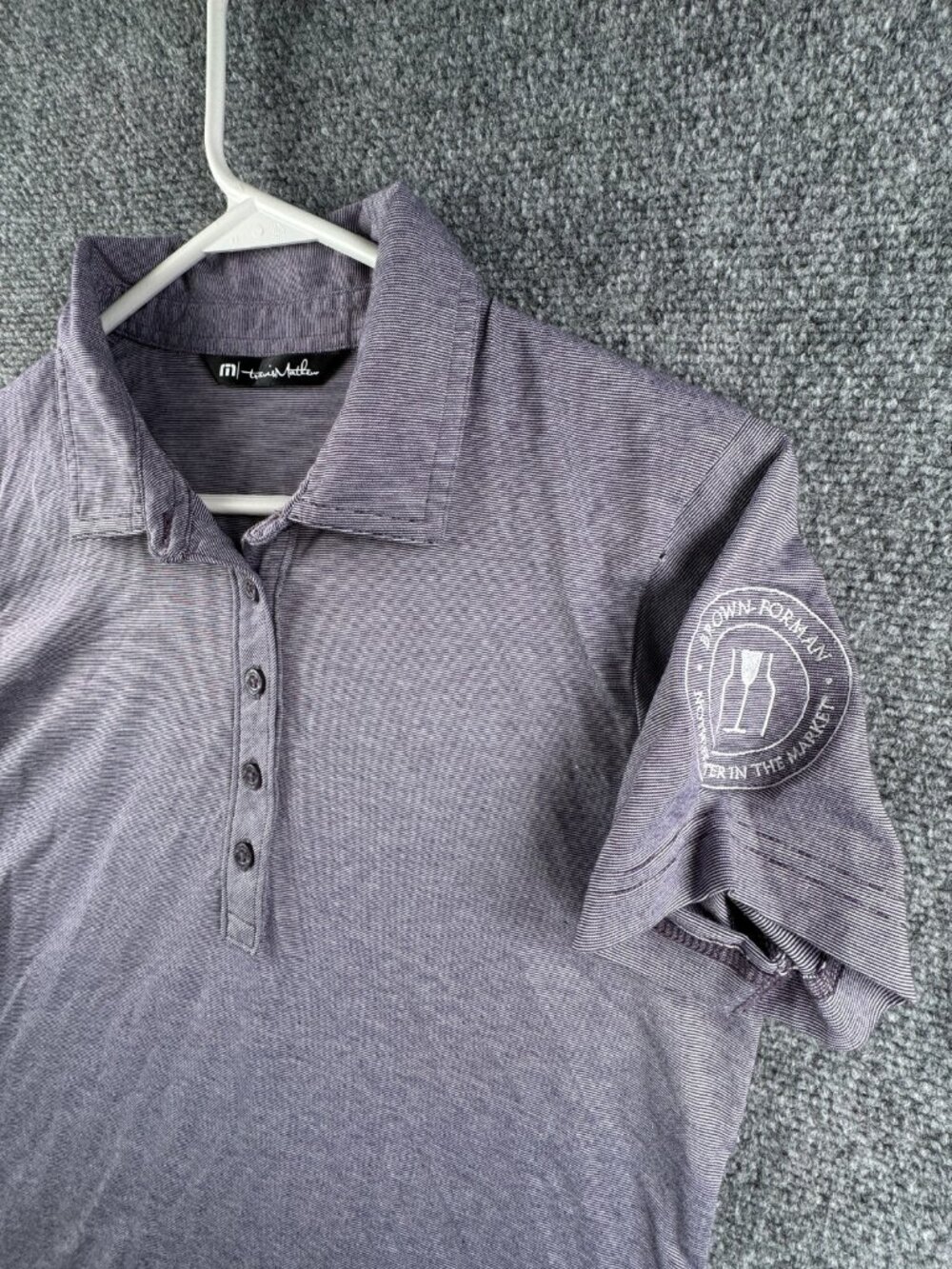 Travis Matthew Polo Shirt Women's Medium Short Sleeve Brown Foreman Distillery